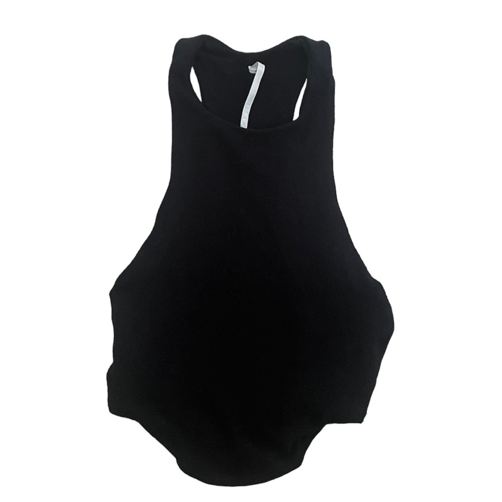Are You Am I Black Racerback Crop Top